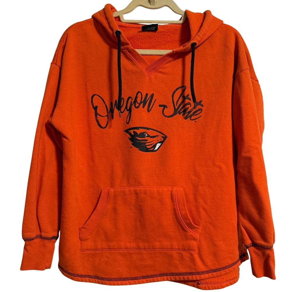 Colosseum Oregon State Beavers Womens Orange Graphic Pullover Hoodie Large‎ L